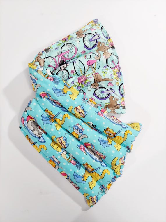 Rice-flax seed therapeutic heating/cooling pad, neck wrap, rice bag, heat pad, cold pack, cats