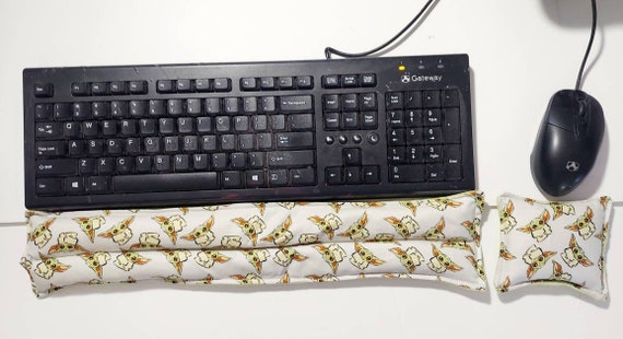 Rice- flax seed, Keyboard and mouse wrist supports, ergonomic, rice bag, heat pad, keyboard pads, office gift, home school, Baby Yoda, Grogu