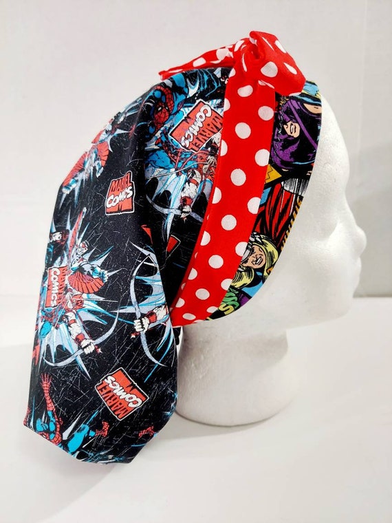 Scrub Cap, Women's Bouffant Cap, Chemo Hat, Surgical Cap, Surgery Hat, Superhero