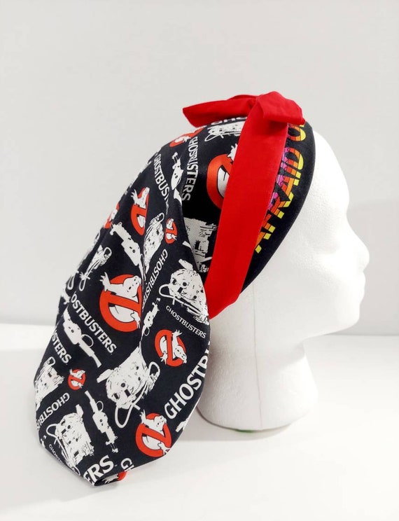 Scrub Cap, Women's Bouffant Cap, Surgery Hat, Surgical Cap, Surgery Cap, Chemo Hat, Reversible, Ghostbusters, Ghost
