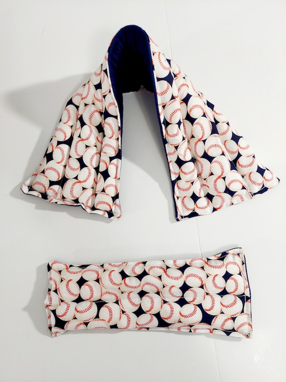 Rice-flax seed therapeutic heating/cooling neck wrap and body pad, rice bag, heat pad, cold pack, doula, baseballs
