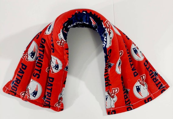 Rice-flax seed therapeutic heating-cooling pad,  neck wrap, eye bag, rice bag, heat pad, cold pack, New England Patriots