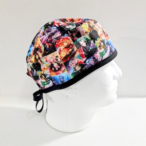 Skull Cap, Surgery Hat, Scrub Cap, Surgical Cap, Doo Rag, Welding Cap, Chemo Hat, Anime, Demon