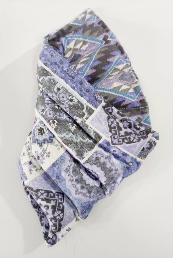 Rice-flax seed therapeutic heating-cooling pad, rice bag, heat pad, cold pack, Travel Size, Doula, Tribal, Gray, Purple