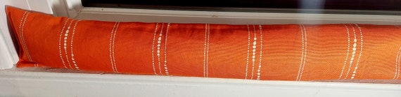 Draft Stopper, Door Draft Stopper, Breeze Blocker, Window Draft Stopper, Door Snake, Insect Repellent, FILLED W/CEDAR, Orange