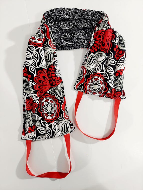 Rice-flax seed therapeutic heating/cooling wrap, eye bag, rice bag, heat pad, cold pack, Flowers, paisley
