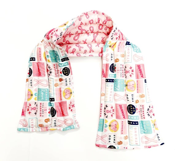 Rice-flax seed therapeutic heating-cooling wrap, body pad, heat pad, cold pack, rice bag, Breast Cancer Awareness