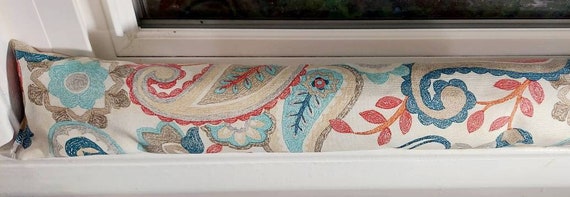 Draft Stopper, Door Draft Stopper, Breeze Blocker, Window Draft Stopper, Door Snake, Insect Repellent, FILLED W/CEDAR, Paisley