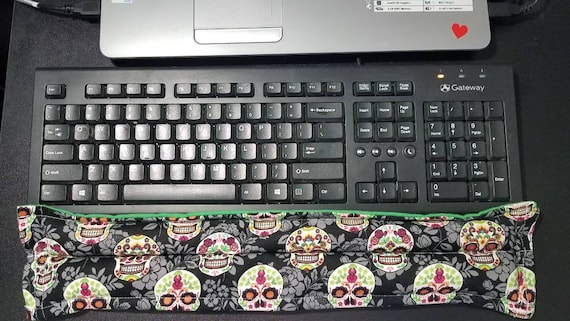 Rice-flax seed therapeutic wrist supports, computer keyboard support, heat pad, cold pack, office gift, sugar skulls