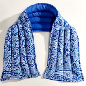 Rice-flax seed therapeutic heating-cooling neck wrap, heat pad, cold pack, rice bag, paisley