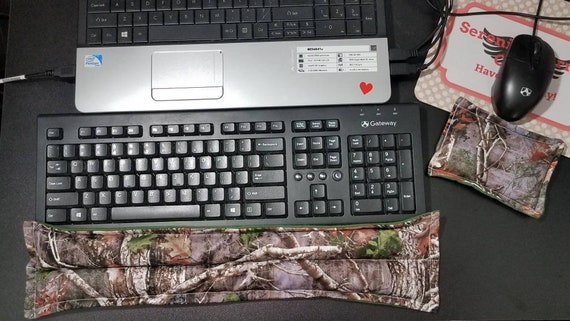 Rice-flax seed therapeutic heating/cooling wrist supports, keyboard wrist supports, mouse pad wrist support, ergonomic supports, Camouflage