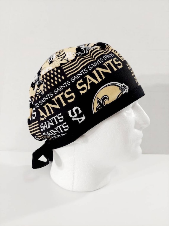 New Orleans Saints, Skull Cap, Welding Cap, Surgical Cap, Surgery Hat, Scrub Cap, Doo Rag, Face Mask