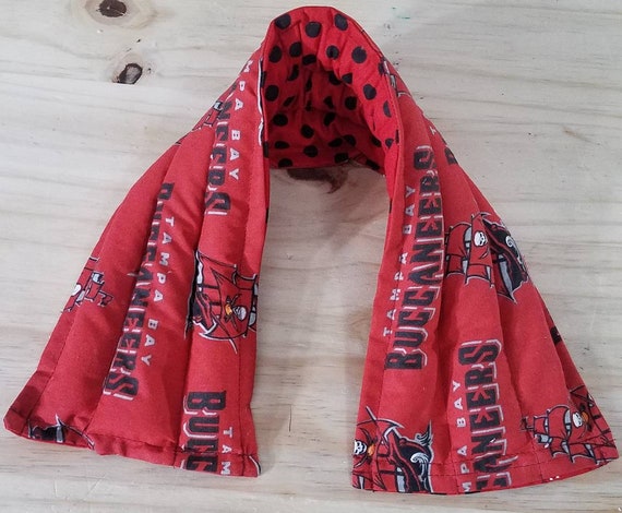 Rice-flax seed therapeutic heating-cooling neck wrap, heat pad, cold pack, rice bag, Tampa Bay Buccaneers