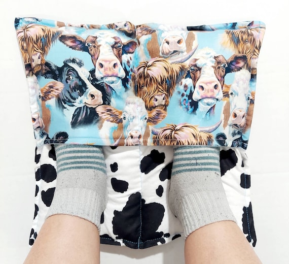 Rice-flax seed therapeutic heating-cooling foot warmer, foot warmer, hand warmer, rice bag, heat pad, cold pack, cows