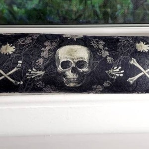 Draft Stopper, Door Draft Stopper, Breeze Stopper, Insect Repellent, Window Draft Stopper, Door Snake, FILLED w/Cedar, skulls