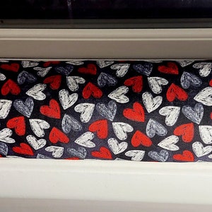 Draft Stopper, Door Draft Stopper, Breeze Blocker, Window Draft Stopper, Door Snake, Insect Repellent, FILLED W/CEDAR, Hearts, Valentine's