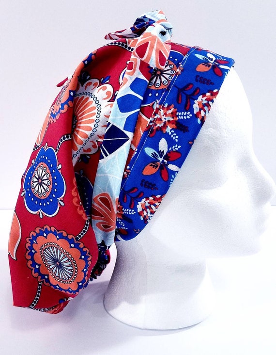 Surgical Cap, Women's Bouffant Hat, Chemo Hat, Surgical Hat, Surgery Hat, Surgery Cap, Head Covering, Face Mask,  Floral