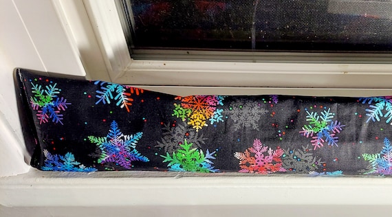 Draft Stopper, Door Snake, Breeze Blocker, Door Draft Stopper, Window Draft Stopper, Insect Repellent, FILLED W/CEDAR, Snowflakes
