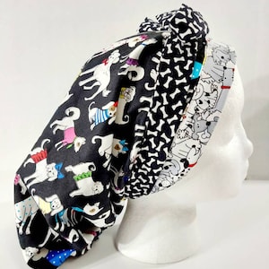 Scrub Cap, Women's Bouffant Cap, Chemo Hat, Surgical Cap, Surgery Hat, Surgical Cap, Face Mask, Dogs