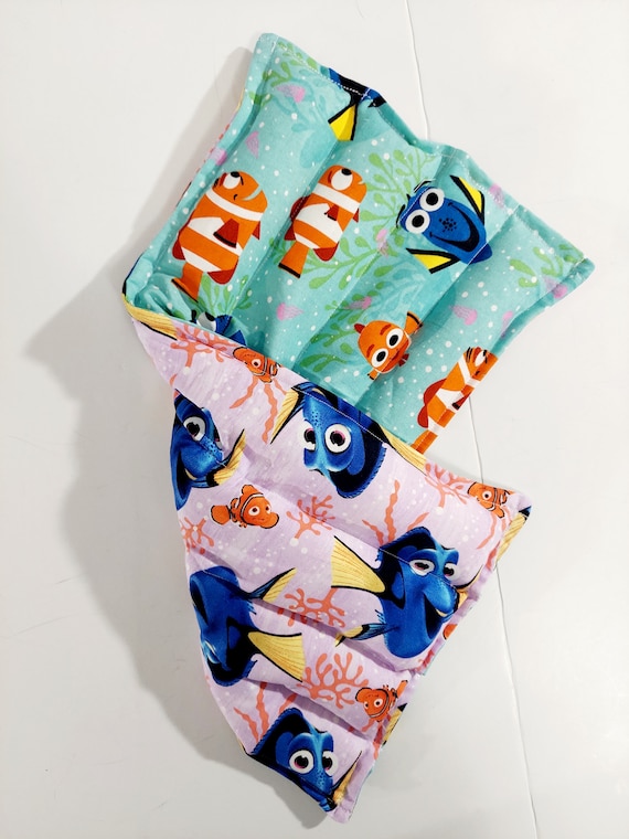 Rice-flax seed therapeutic heating/cooling pad, heat pad, cold pack, rice bag, Nemo, Dory