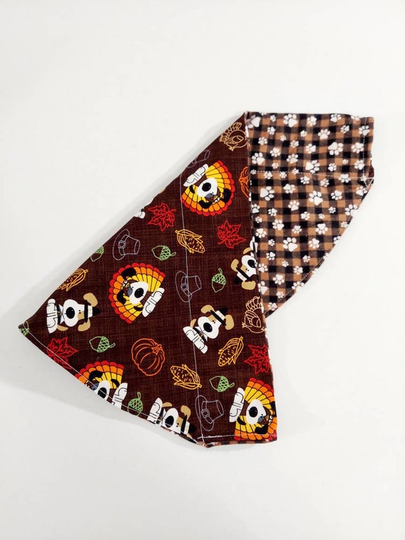 Over the Collar Bandana, Reversible, Dog Collar, Bandana, Dog Bandana, Pet Gift, Fall, Thanksgiving