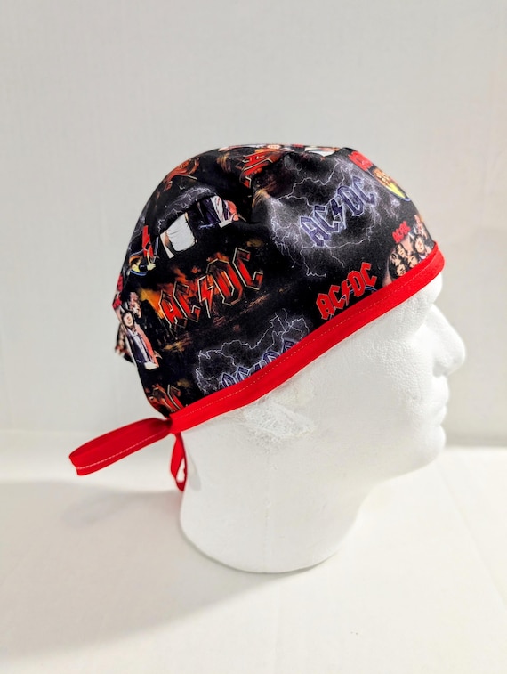 Skull Cap, Doo Rag, Welding Cap, Surgical Hat, Scrub Cap, Surgery Hat, Chemo Hat, AC/DC