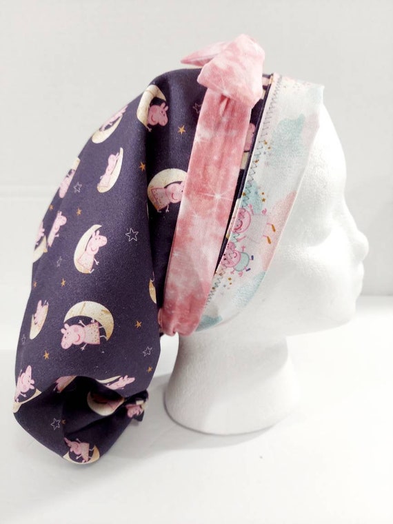Scrub Cap, Women's Bouffant Cap, Chemo Hat, Surgical Cap, Surgery Hat, Surgical Hat, Peppa Pig