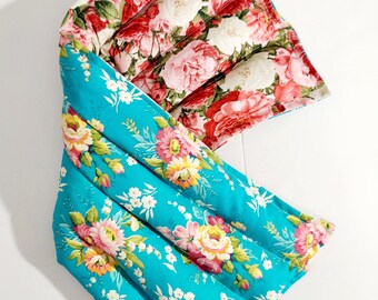 Rice-flax seed therapeutic heating/cooling neck wrap,heat  pad, cold pack, rice bag, flowers, roses