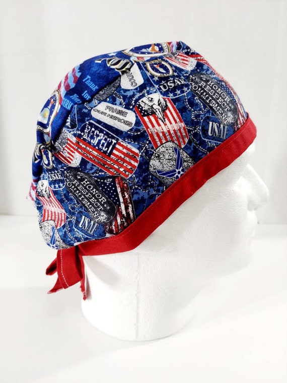 Skull Cap, Doo Rag, Scrub Cap, Surgical Hat, Welding Cap, Face Mask, United States Air Force, USAF, Air Force