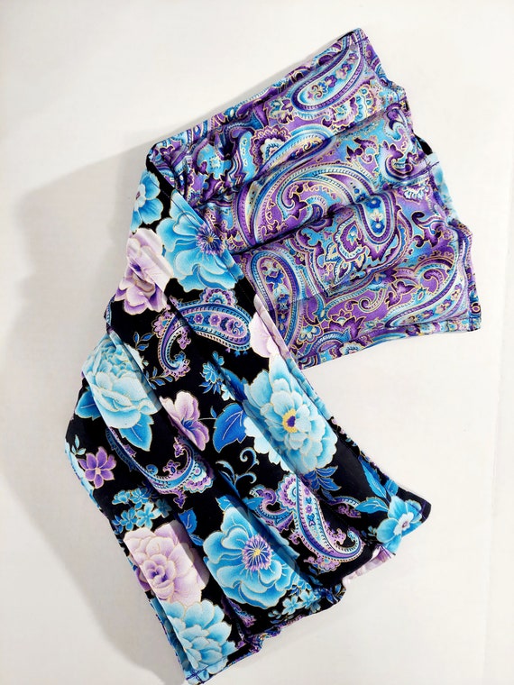 Rice-flax seed therapeutic heating-cooling neck wrap, body pad, eye bag, rice bag, heat pad, cold pack, flowers, paisley