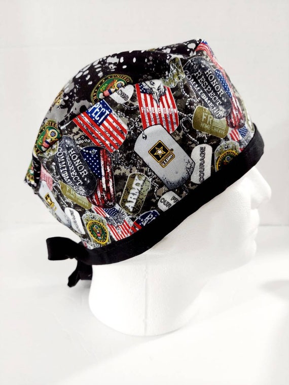 Skull Cap, Doo Rag, Du Rag, Do Rag, Scrub Cap, Surgical Hat, Welding Cap, Face Mask, USA, Army, US Army