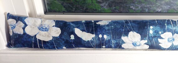 Draft Stopper, Door Draft Stopper, Breeze Blocker, Insect Repellent, Sound Barrier, Door Snake,Window Draft Stopper, FILLED W/CEDAR, Flowers