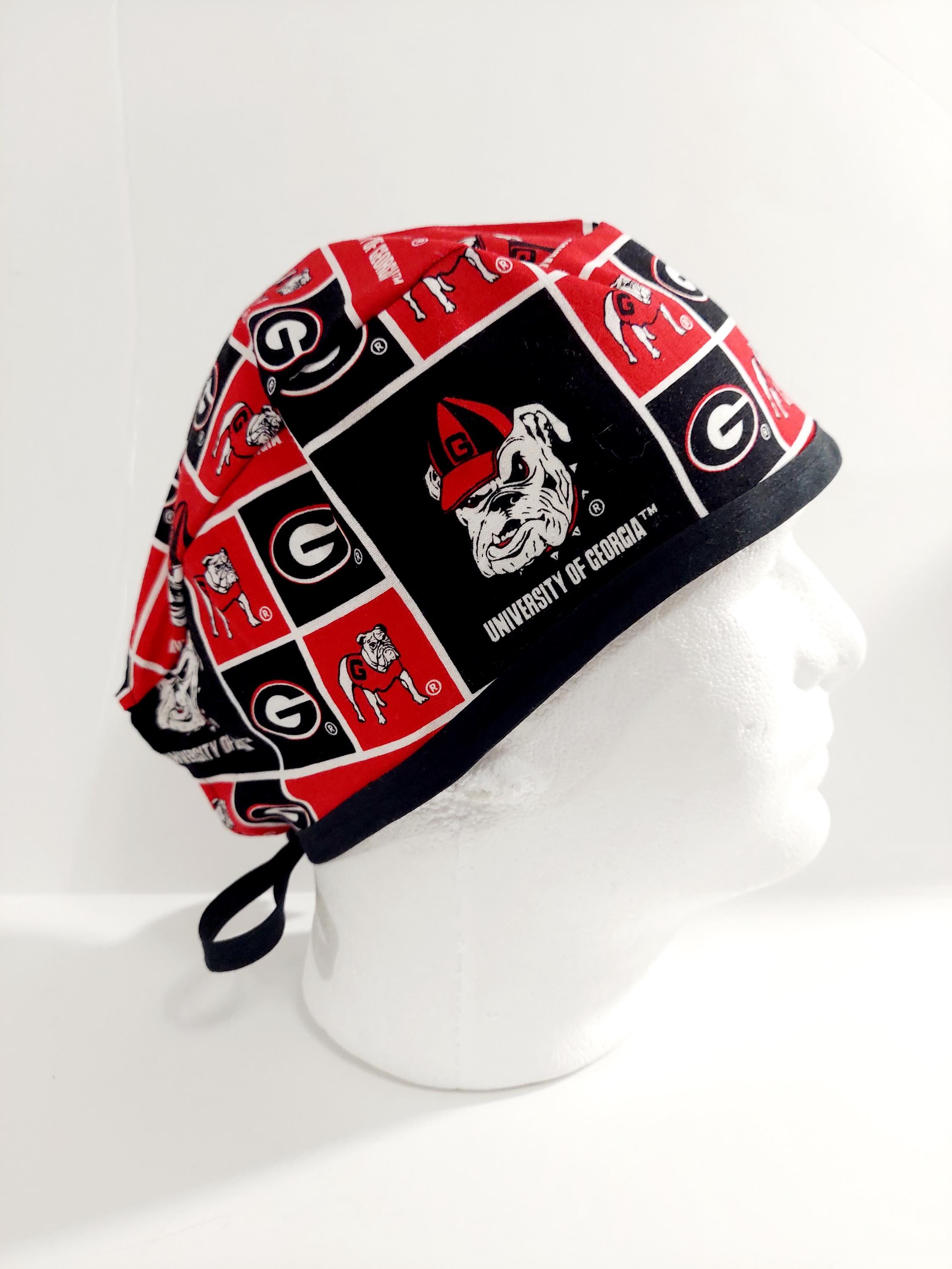 Georgia Bulldogs, Skull Cap, Doo Rag, Scrub Cap, Surgery Hat, Welding Cap, Surgical Cap