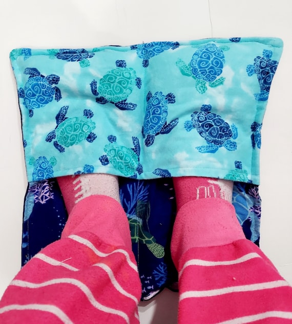 Rice-flax seed therapeutic heating/cooling foot warmer, rice bag, heat pad, cold pack, turtles