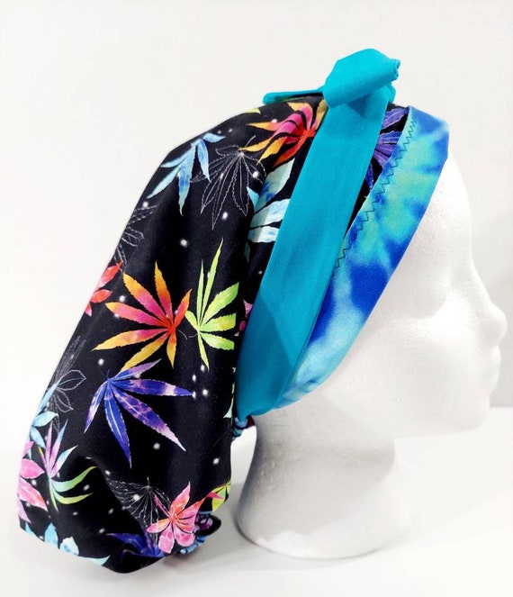 Marijuana, Cannabis, Pot, Scrub Cap, Women's Bouffant Cap, Chemo Hat, Surgical Cap, Surgery Hat, Face Mask