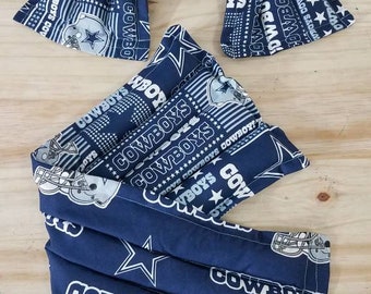 Rice-flax seed therapeutic heating-cooling pad, neck wrap, body pad, eye bag, rice bag, cold pack, heat pad,  Dallas Cowboys