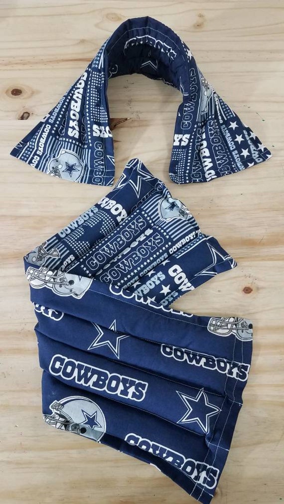 Rice-flax seed therapeutic heating-cooling pad, neck wrap, body pad, eye bag, rice bag, cold pack, heat pad,  Dallas Cowboys
