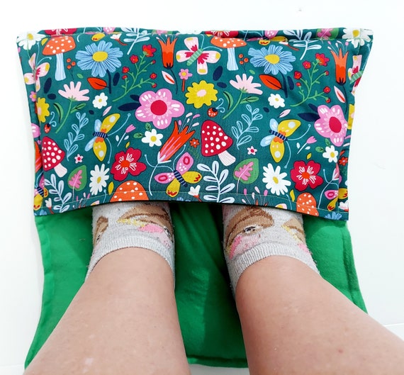 Rice-flax seed therapeutic heating/cooling foot warmer, rice bag, heat pad, cold pack, hand warmer, mushrooms, butterflies