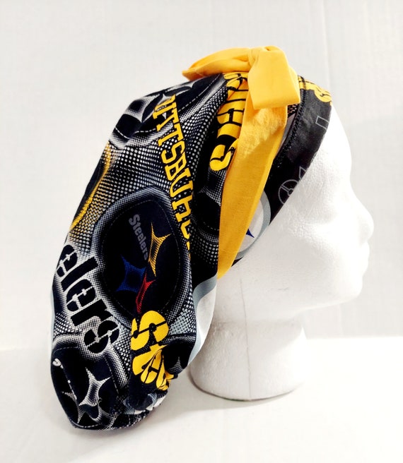 Surgical Cap, Surgery Hat, Women's Bouffant Hat, Chemo Hat, Face Mask, Head Covering, Surgical Hat, Surgery Cap, Pittsburgh Steelers