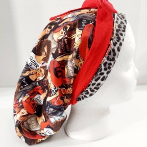 Scrub Cap, Women&#39;s Bouffant Cap, Chemo Hat, Surgical Cap, Surgery Hat, Sassy, Diva, Cheetah Print