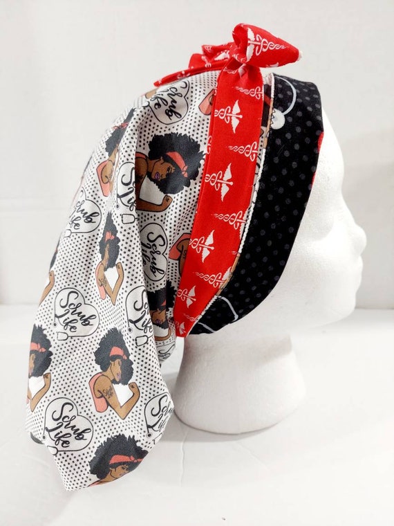 Scrub Cap, Women's Bouffant Cap, Chemo Hat,  Surgical Cap, Surgery Hat, Reversible, Scrub Life, Surgical Technologist, CST, Medical