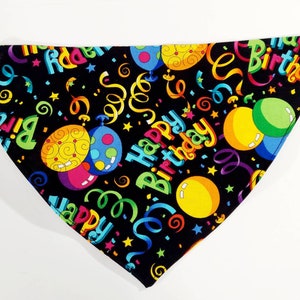Over the Collar Bandana, Reversible, Dog Collar, Cat Collar, Pet Gift, Dog Bandana, Cat Bandana, Animal Bandana, Happy Birthday