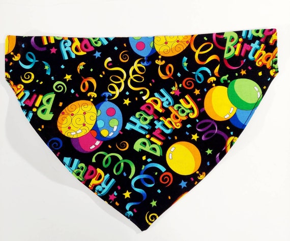 Over the Collar Bandana, Reversible, Dog Collar, Cat Collar, Pet Gift, Dog Bandana, Cat Bandana, Animal Bandana, Happy Birthday