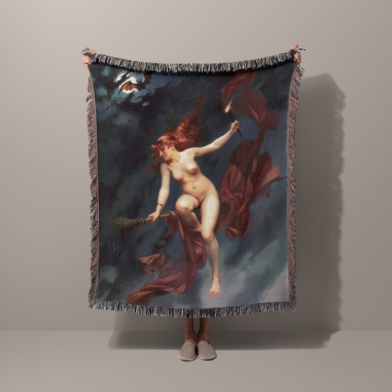 Festival of the Witches Blanket – Gothic Halloween Woven Throw, Witchy Tapestry Decor image 2