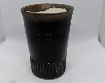 Cup - no handle - black and bronze