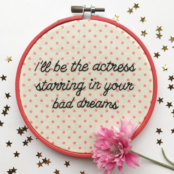 Taylor Swift Blank Space Embroidery Hoop Art