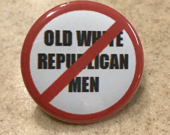 Demokratischer Anstecker ""No Old White Republikan Men"", 2er-Pack, 3,5 cm."