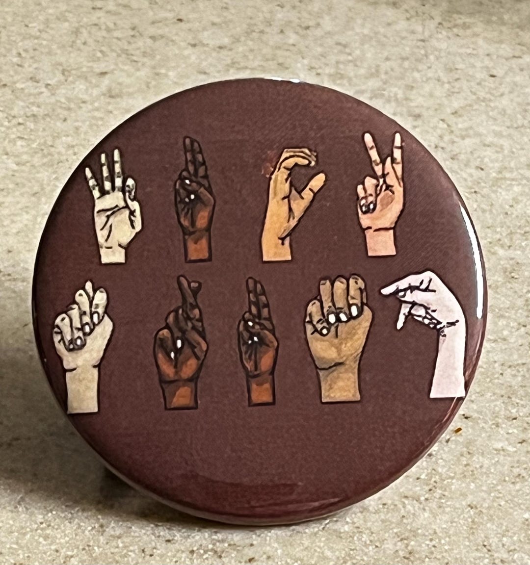 American Sign Language Anti-trump Pin-back Buttons or Magnet - Etsy