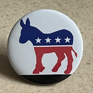 Democratic Donkey Pin-Backs or Magnets