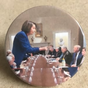 Nancy Pelosi &quot;The Boss&quot; Pin-Back Button or Magnet 2 1/4 in. SHIPS FREE